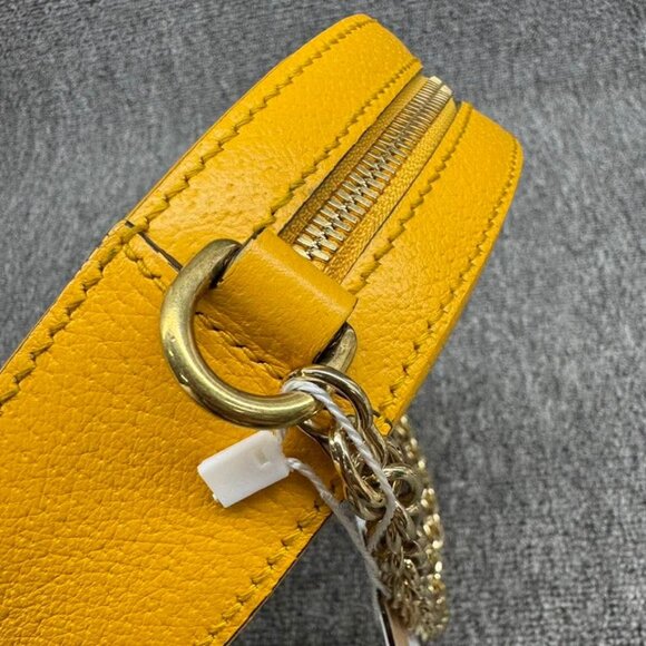 GUCCI Ophidia Round Chain Yellow Multicolor Leather Shoulder Bag 550-080825 - Picture 5 of 12